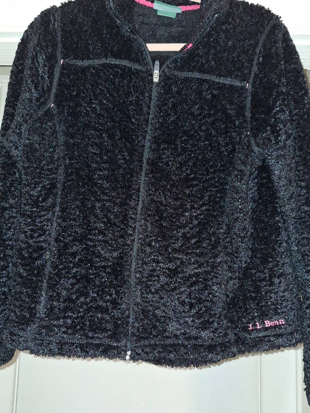 L.L. Bean Black Plush Full-Zip Jacket - Picture 3 of 6